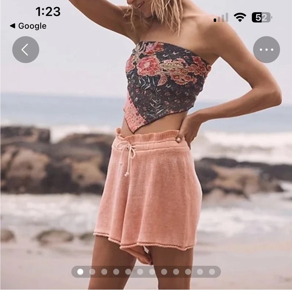 Free People Summertime Blues knit shorts